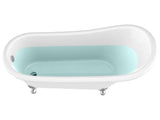 ANZZI Clawfoot Series 67" x 30" Slipper Freestanding Tub, Deep Soaking Acrylic, Reversible Drain, and Polished Chrome Claw Feet (Eagle/Lion Styles)
