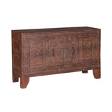 Wood Storage Cabinet with Intricate Door Detailing