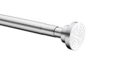 48-88 Inches Shower Curtain Rod with Shower Hooks in Polished Chrome | Adjustable Tension Shower Doorway Curtain Rod | Rust Resistant No Drilling Anti-Slip Bar for Bathroom | AC-AZSR88CH