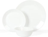 Martha Stewart Opalton 18 Piece Chip and Break Resistant Opal Glass Dinnerware Set
