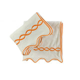 Chain Embroidered Cotton Bath Towels (Set of 2)