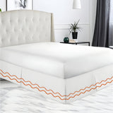 400TC Cotton Double Wavy Embroidered Tailored Bed Skirt