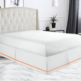 400TC Sateen Solid Cotton Double Embroidered Tailored Bed Skirt