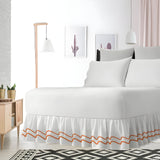 400TC Cotton Double Wavy Embroidered Gathered Bed Skirt