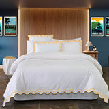 400TC Reverse U Shape Embroidery Cotton Duvet Cover Set