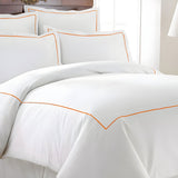 400TC Cotton Single Embroidery Sateen Solid Duvet Cover Set