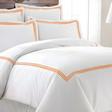400TC Cotton Triple Embroidery Sateen Solid Duvet Cover Set
