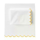 Allena 400TC Cotton Scallop Embroidery Sateen Microcheck Sheet Set