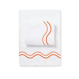 Double Wavy Embroidered Cotton Sheet Set
