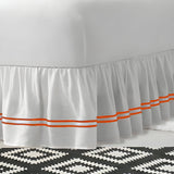400TC Sateen Solid Cotton Double Embroidered Gathered Bed Skirt