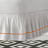 400TC Sateen Solid Cotton Single Embroidered Wrap Around Bed Skirt