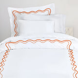 Double Wavy Embroidered Cotton Duvet Cover Set