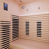 Yoga Sauna 2-Person Infrared Indoor Hemlock Wood Sauna with Removable Bench, and Floor Heating for Perfect Yoga Sessions