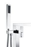 ANZZI Khone Floor Mount Tub Filler (41" H), 2-Handle Control, 60" Hand Sprayer, Solid Brass, cUPC Certified, Various Finishes