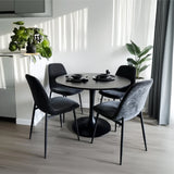 Oslo Modern Chenille Dining Chair with Metal Legs (Set of 4)