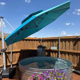 PURPLE LEAF Patio Umbrella with Base, Cantilever Umbrellas for Pool, Turquoise Blue