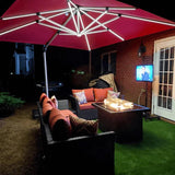 PURPLE LEAF Red Patio Umbrella with Base, Outdoor Cantilever Umbrellas