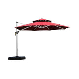 PURPLE LEAF Red Patio Umbrella with Base, Outdoor Cantilever Umbrellas