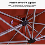 PURPLE LEAF Red Patio Umbrella with Base, Outdoor Cantilever Umbrellas