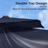 PURPLE LEAF Outdoor Patio Umbrella with Base, Garden Pool Umbrella, Navy Blue