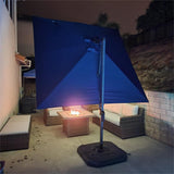 PURPLE LEAF Outdoor Patio Umbrella with Base, Garden Pool Umbrella, Navy Blue