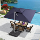 PURPLE LEAF Outdoor Patio Umbrella with Base, Garden Pool Umbrella, Navy Blue