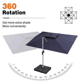 PURPLE LEAF Outdoor Patio Umbrella with Base, Garden Pool Umbrella, Navy Blue