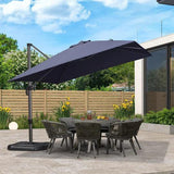 PURPLE LEAF Outdoor Patio Umbrella with Base, Garden Pool Umbrella, Navy Blue