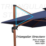 PURPLE LEAF Outdoor Patio Umbrella with Base, Garden Pool Umbrella, Navy Blue