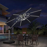 PURPLE LEAF Outdoor Patio Umbrella with Base, Garden Pool Umbrella, Navy Blue