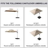 PURPLE LEAF Outdoor Patio Umbrella with Base, Cantilever Umbrellas for Garden, Grey