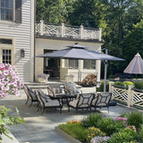 PURPLE LEAF Outdoor Patio Umbrella with Base, Cantilever Umbrellas for Garden, Grey