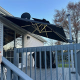 PURPLE LEAF Outdoor Patio Umbrella with Base, Cantilever Umbrellas for Garden, Grey