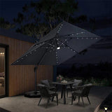 PURPLE LEAF Outdoor Patio Umbrella with Base, Cantilever Umbrellas for Garden, Grey