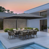 PURPLE LEAF Outdoor Patio Umbrella with Base, Cantilever Umbrellas for Garden, Grey
