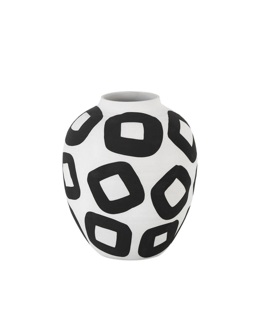 Pagliacci Medium Black & White Vase