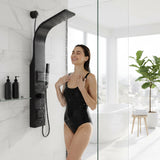 Aura Series 39 in. 2-Jetted Full Body Shower Panel System with Rainfall Showerhead and Spray Wand