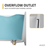 Palace Series 67 in. x 32 in. Flat Bottom Solid Surface Freestanding Soaking Bathtub with Reversible Drain in Slate Gray