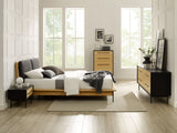 Santa Cruz Queen Platform Bed with Fabric, Wheat