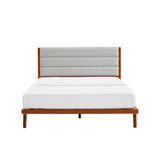 Mercury Upholstered Eastern King Platform Bed, Amber