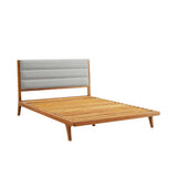Mercury Upholstered Eastern King Platform Bed, Amber