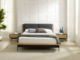 Santa Cruz Queen Platform Bed with Fabric, Wheat