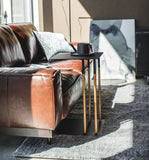 C Side Table (22" H) - Steel + Wood