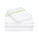400TC Single Embroidery Sateen Stripe Cotton Sheet Set