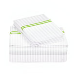 400TC Double Embroidery Sateen Stripe Cotton Sheet Set