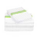 400TC Triple Embroidery Sateen Stripe Cotton Sheet Set