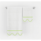Scalloped & Border Embroidered Bath Towels (Set of 2)