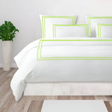 400TC Cotton Classic Embroidery Sateen Solid Duvet Cover Set