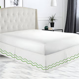 400TC Cotton Double Wavy Embroidered Tailored Bed Skirt