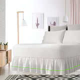 400TC Sateen Solid Cotton Single Embroidered Gathered Bed Skirt